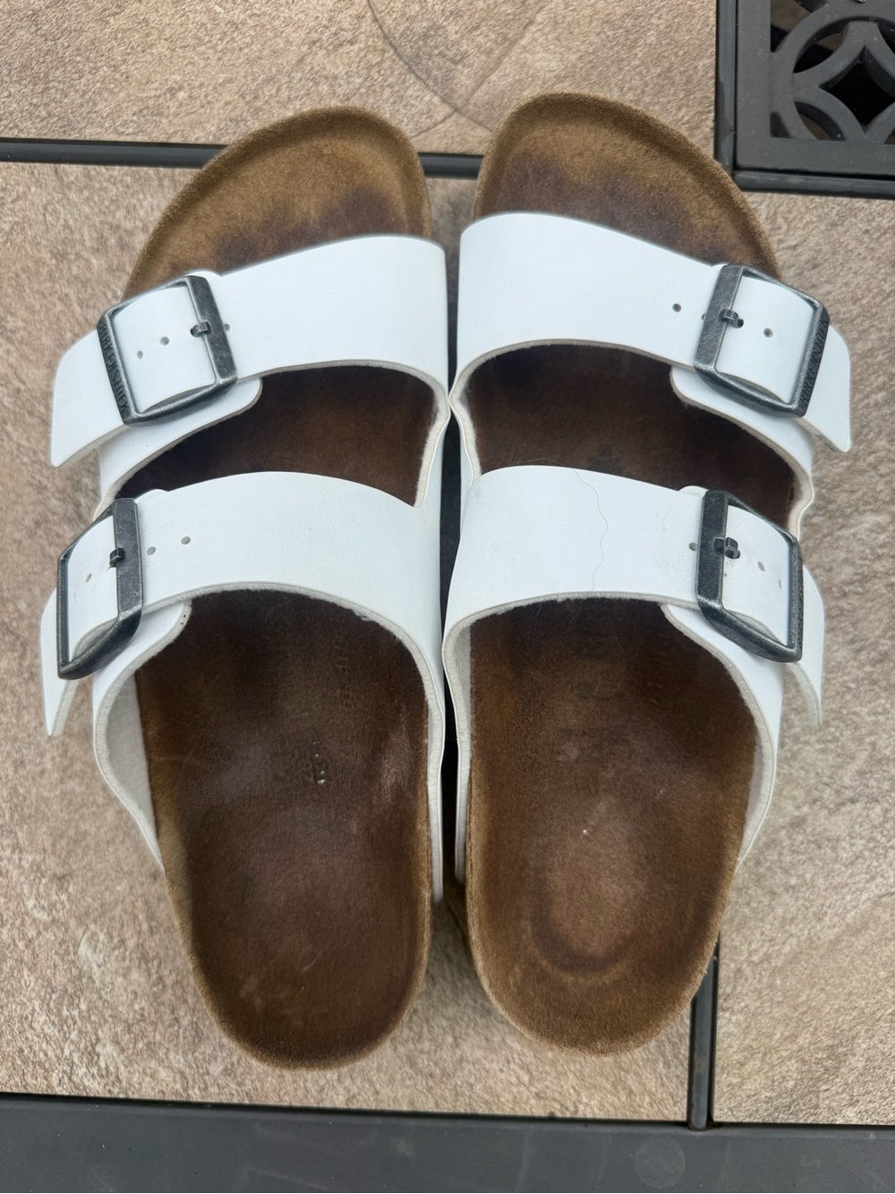 Birkenstock Arizona White Double-Buckle Sandals